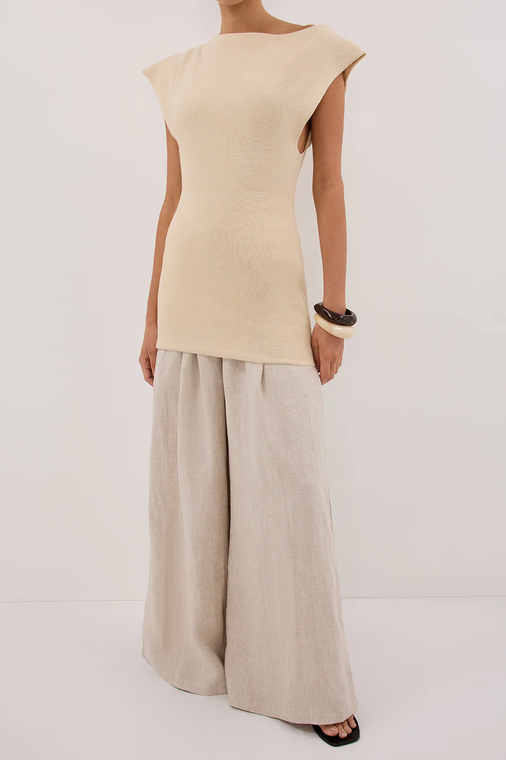 CODY NATURAL WIDE LINEN PANT - Gamepaces