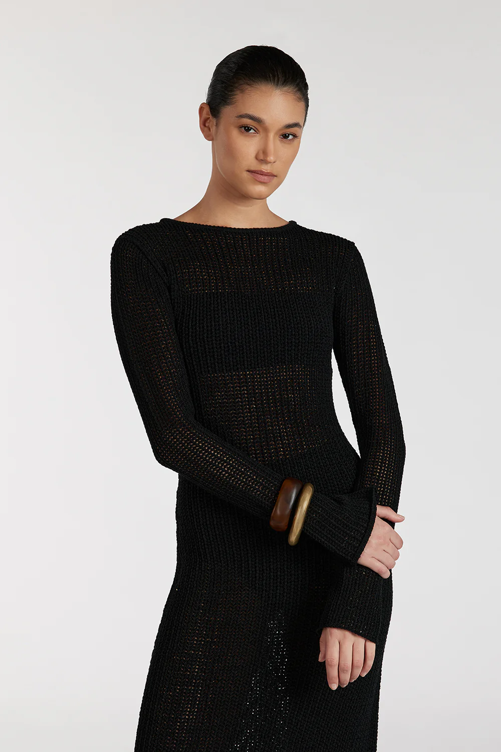 MARGOT BLACK CREW NECK DRESS - Gamepaces