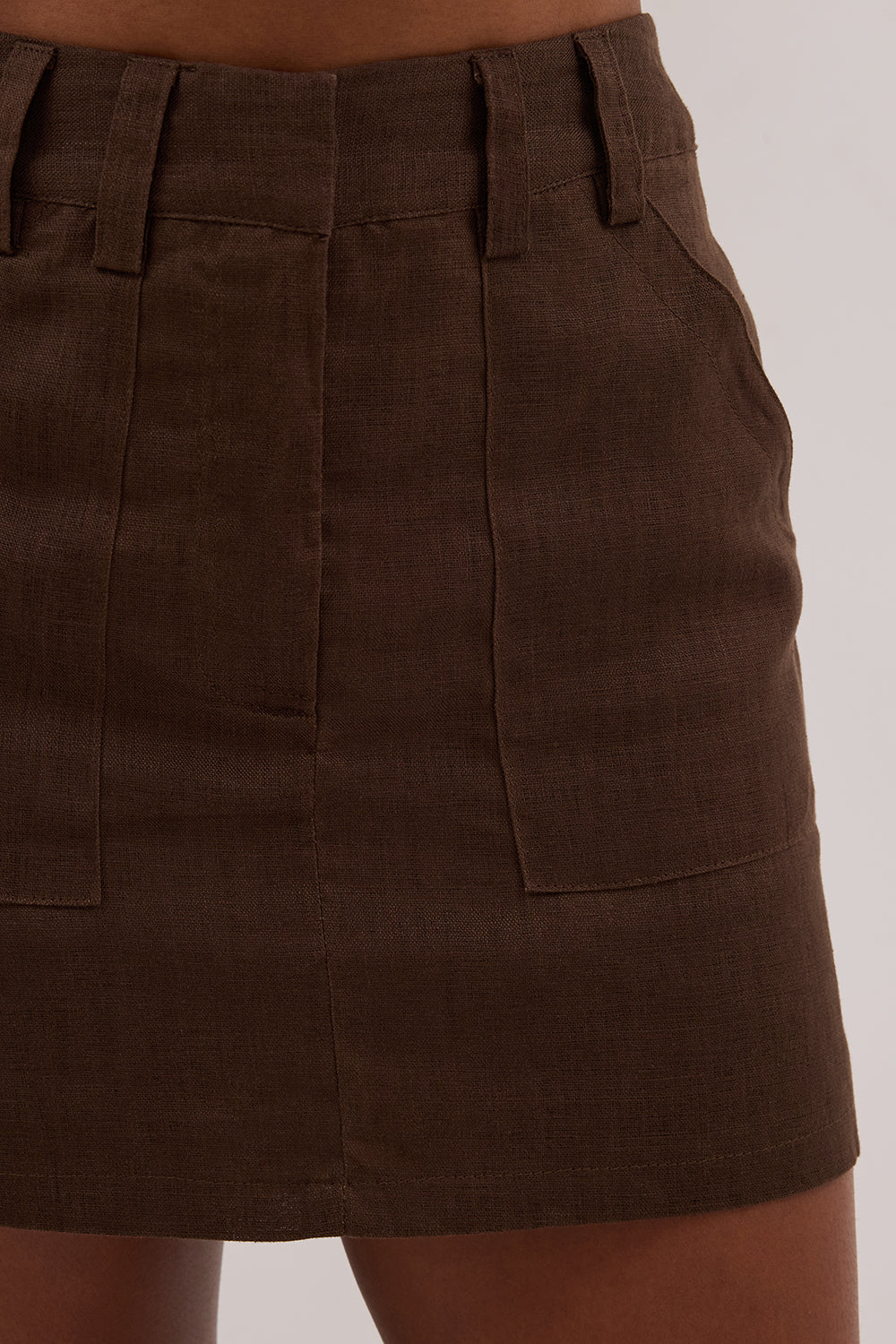 EVA BITTER CHOC LINEN SKORT - Gamepaces