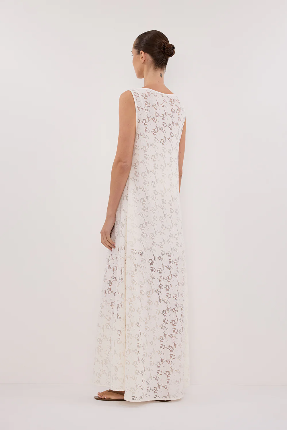 LOULA WHITE LACE MIDI DRESS - Gamepaces