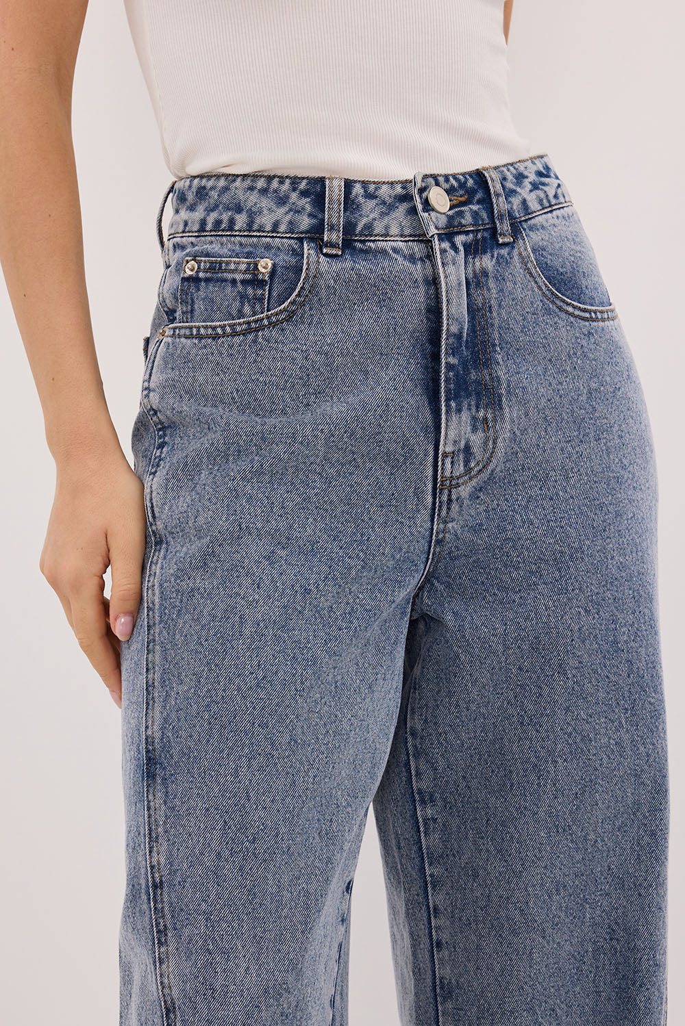 CARSON MID BLUE WIDE LEG JEAN - Gamepaces