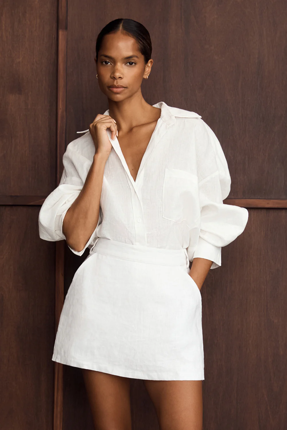 ELLIS WHITE LONG SLEEVE LINEN SHIRT - Gamepaces