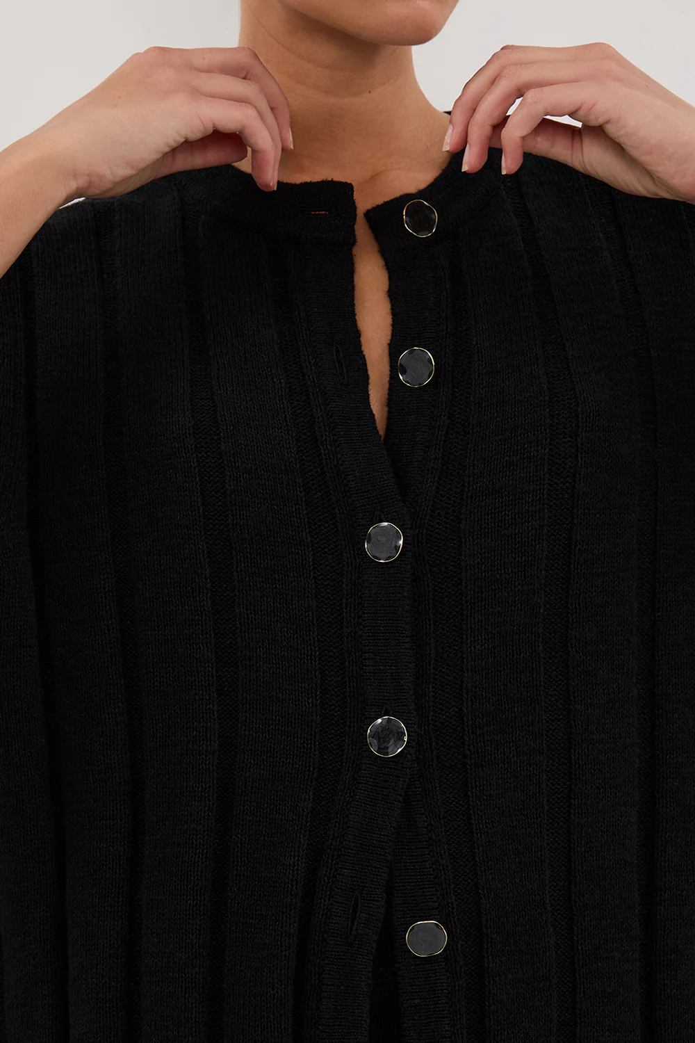 JAZZ BLACK BUTTON KNIT SHIRT - Gamepaces
