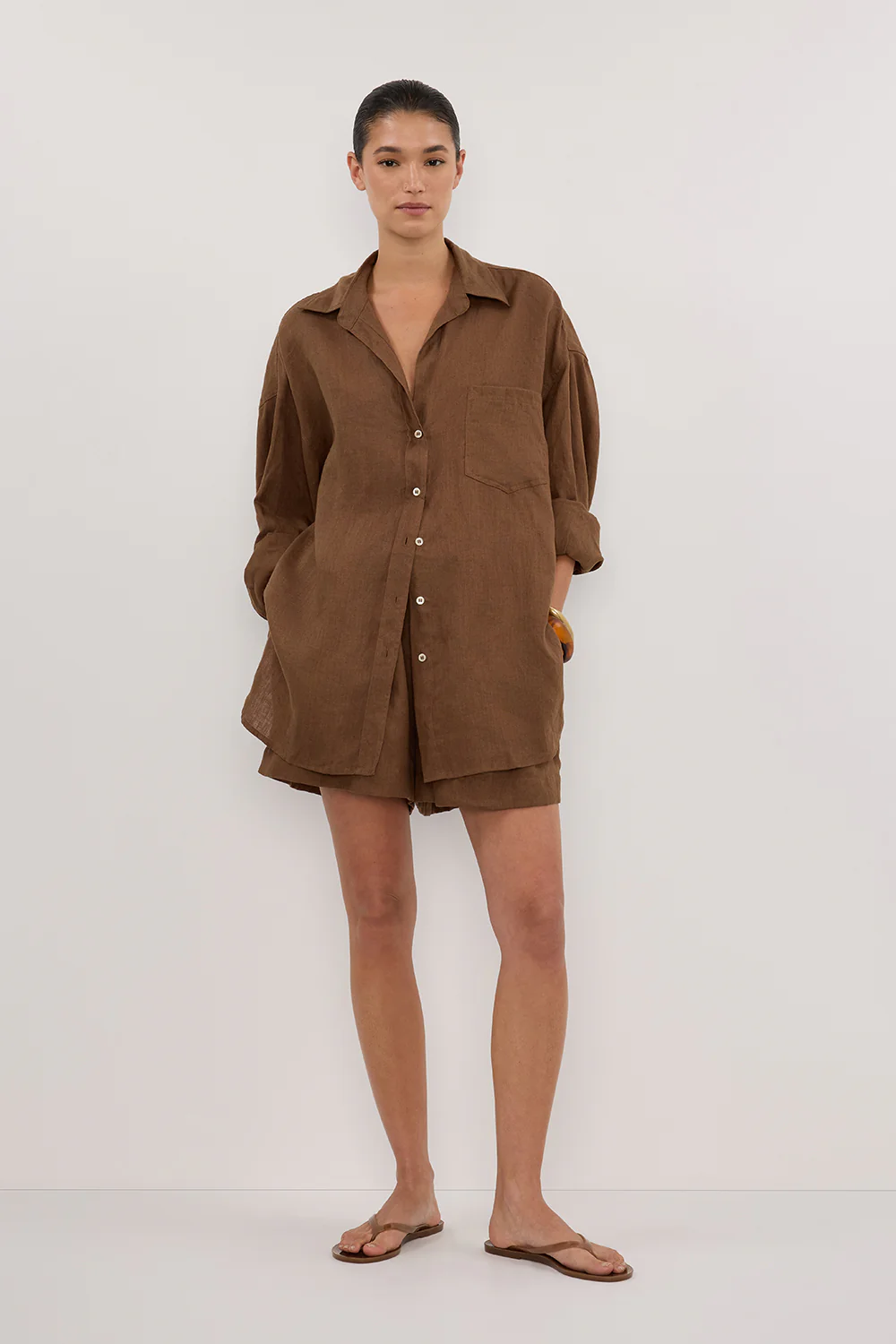 LUNE FONDANT OVERSIZED LINEN SHIRT - Gamepaces
