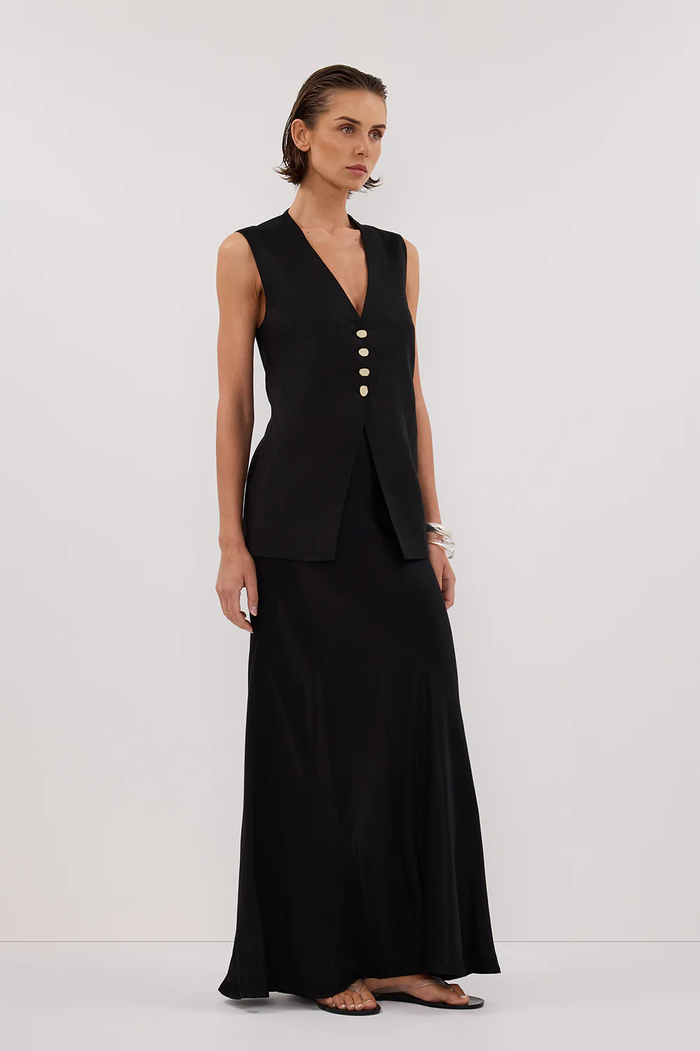 KNOX BLACK LINEN VEST - Gamepaces