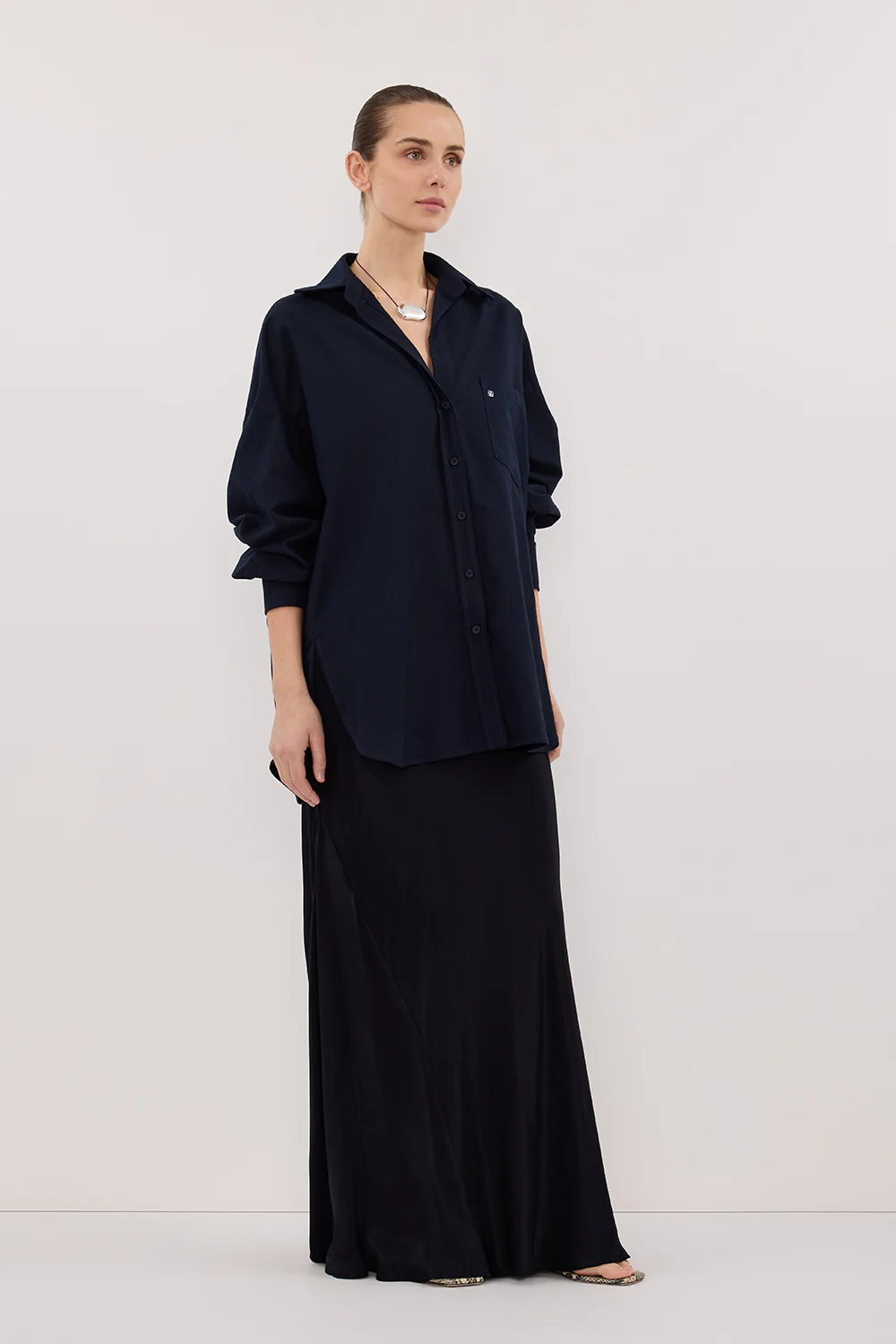 CHARLI INK SATIN MAXI SKIRT - Gamepaces