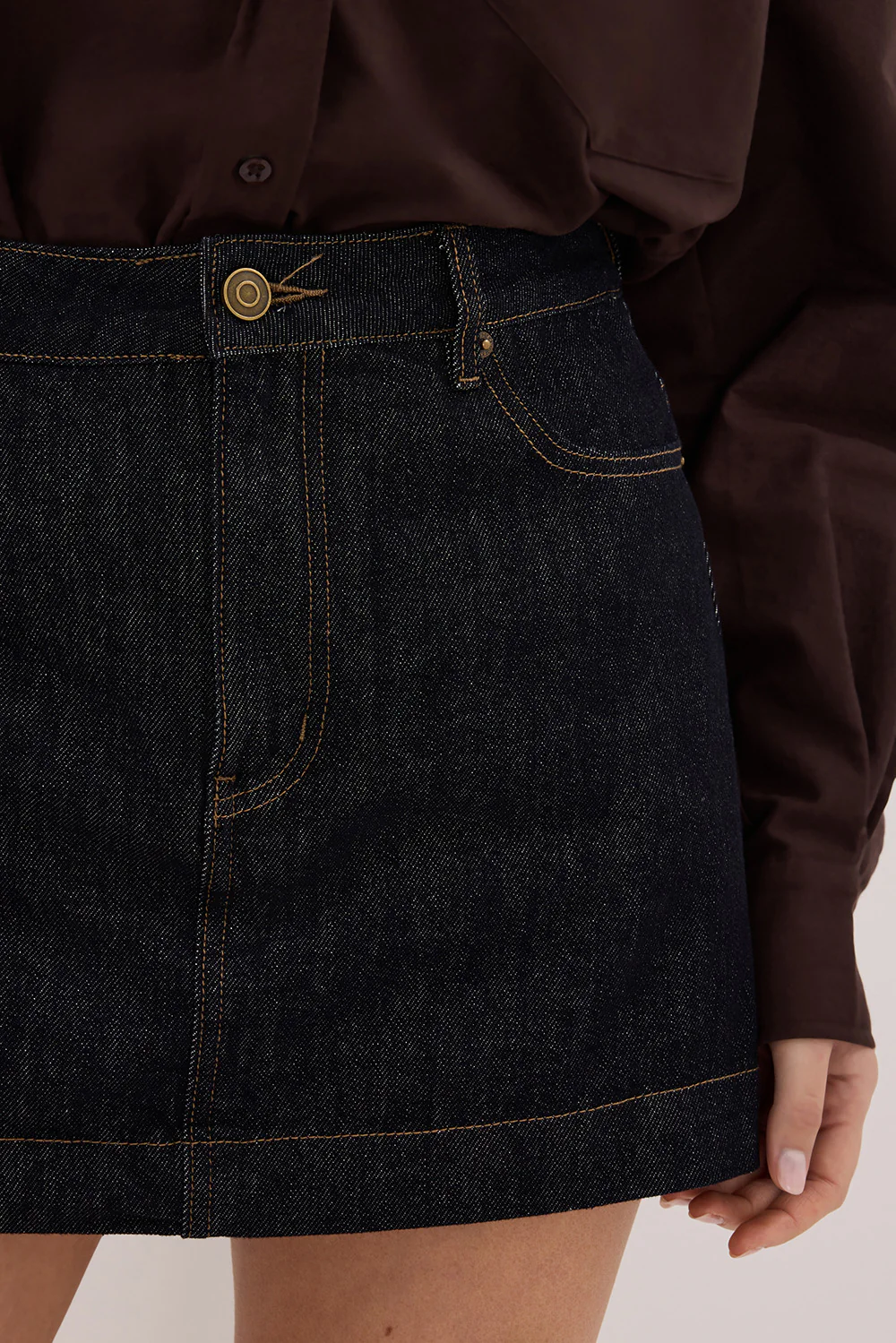 KERA RAW INDIGO DENIM A LINE SKORT - Gamepaces