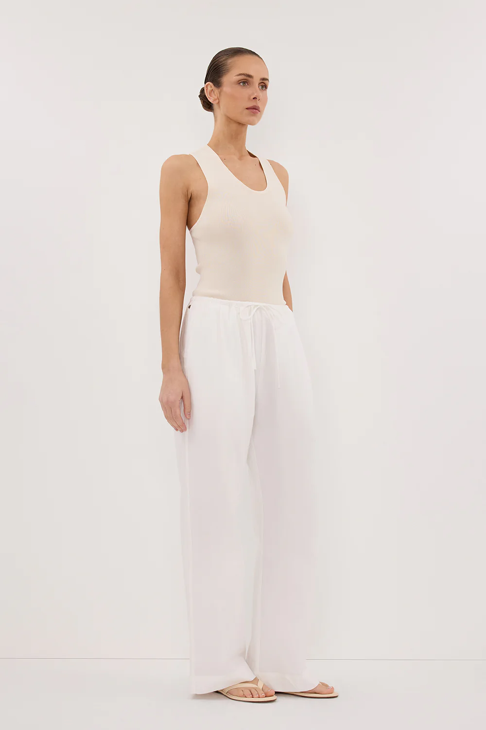 DEVIN CREAM RACER KNIT TANK - Gamepaces