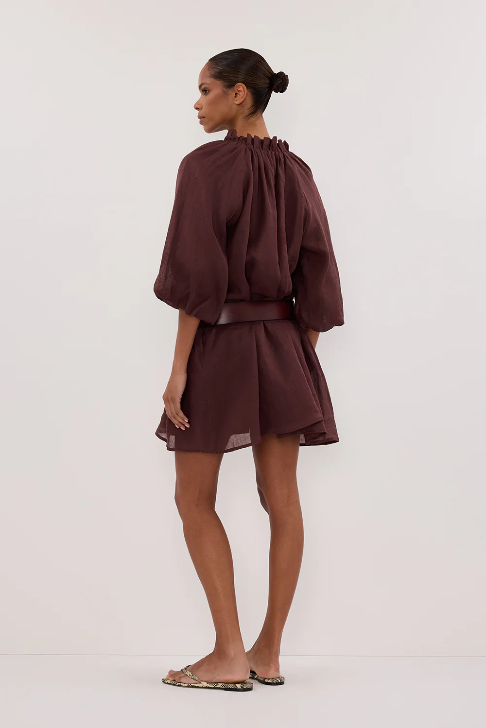 ELLIE WALNUT RAMIE SMOCK DRESS - Gamepaces