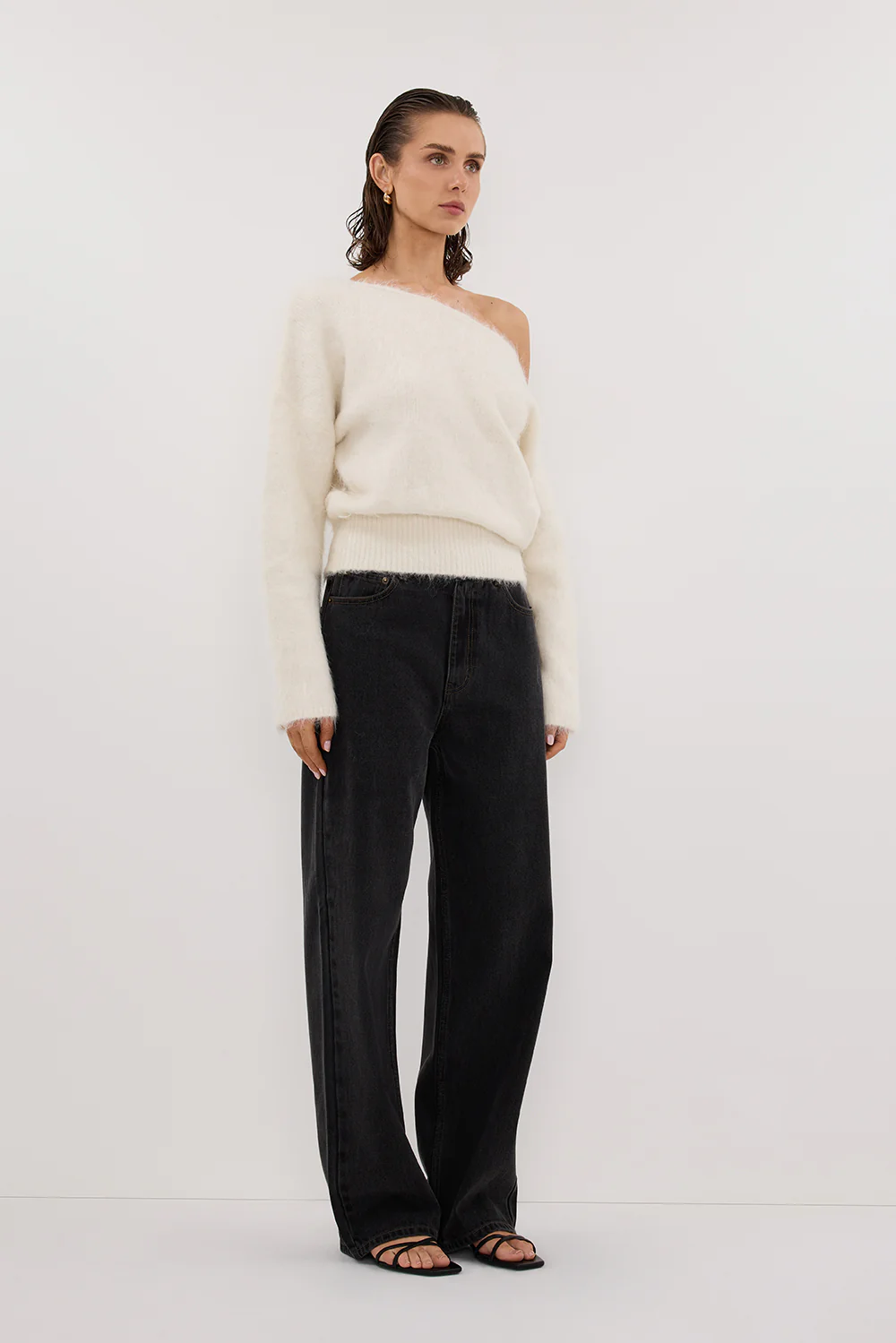 SALMA IVORY ASYM KNIT JUMPER - Gamepaces