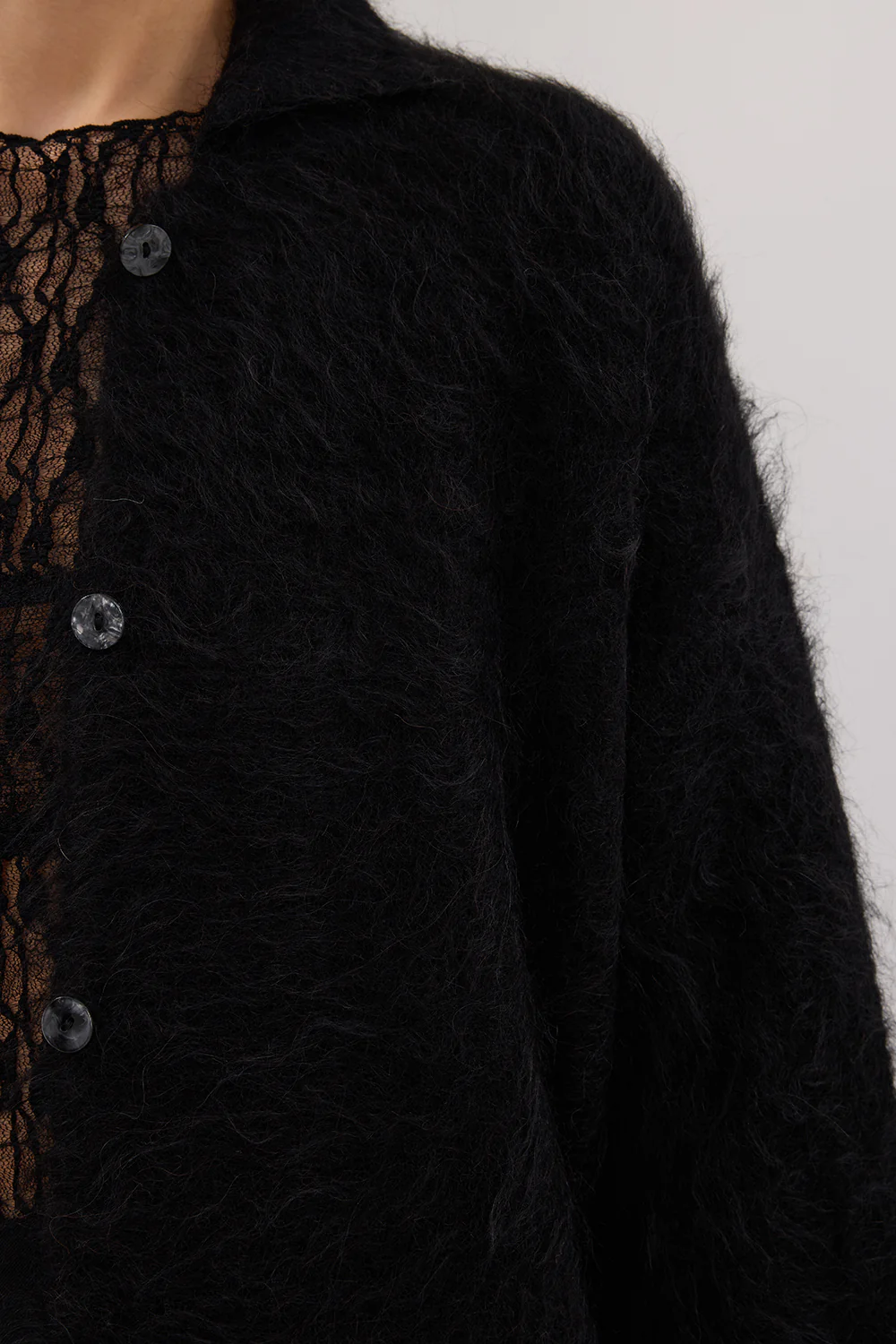 SALMA BLACK CARDIGAN COAT - Gamepaces