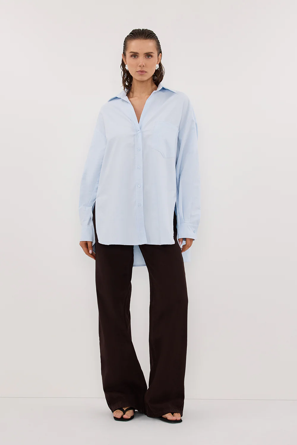 RHEA 2.0 ICE BLUE OVERSIZED COTTON SHIRT - Gamepaces