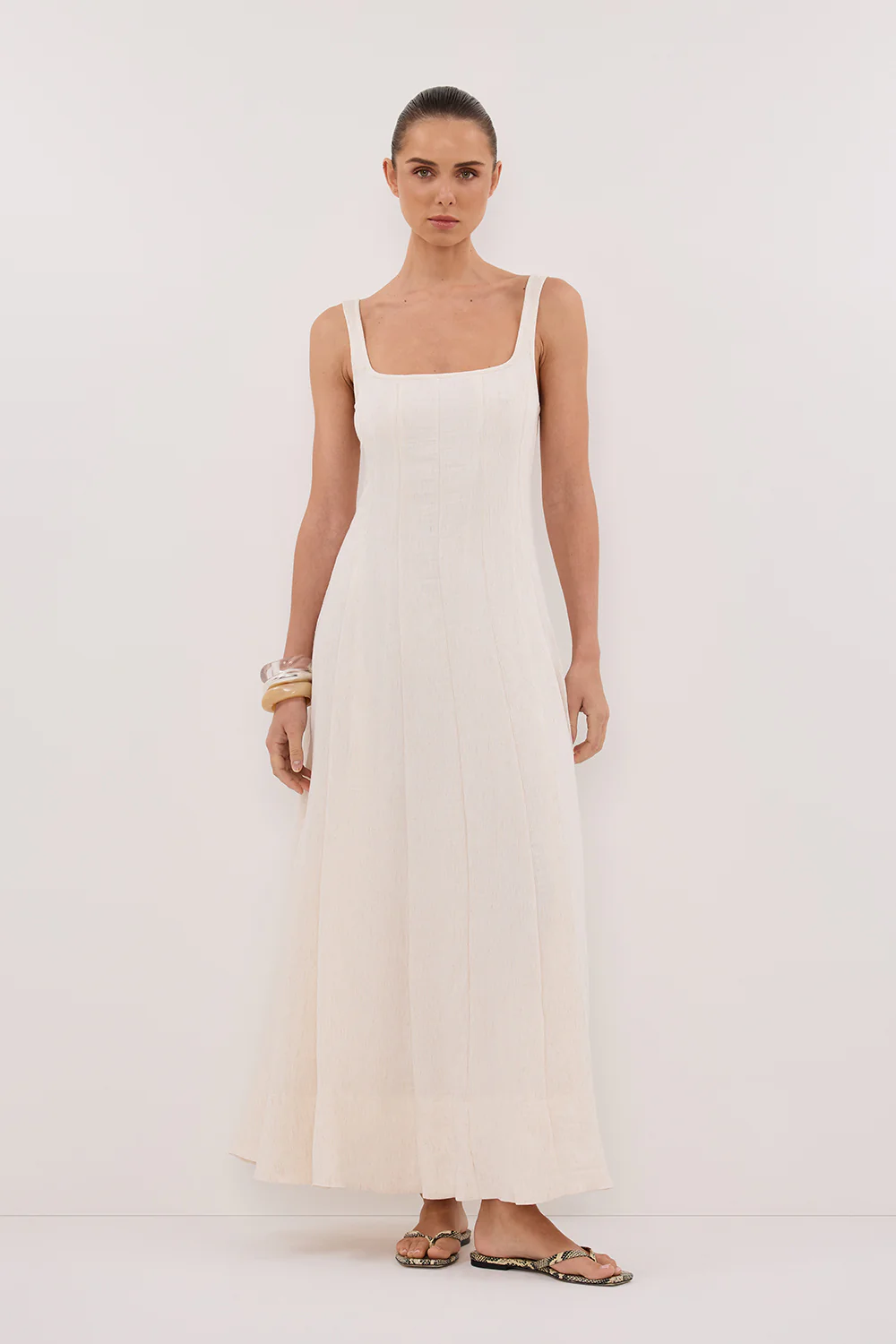 CANNE CREAM MIDI DRESS - Gamepaces