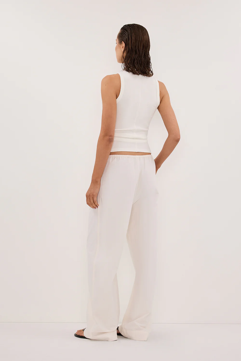 RHEA CREAM COTTON DRAWSTRING PANT - Gamepaces