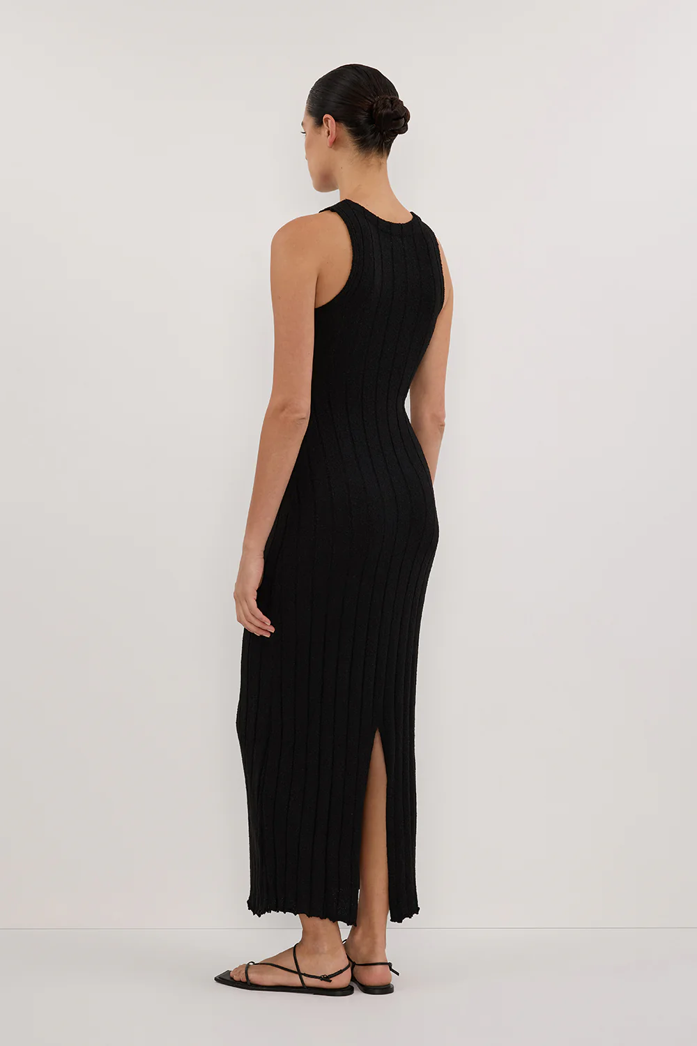 REM BLACK KNIT MIDI DRESS - Gamepaces