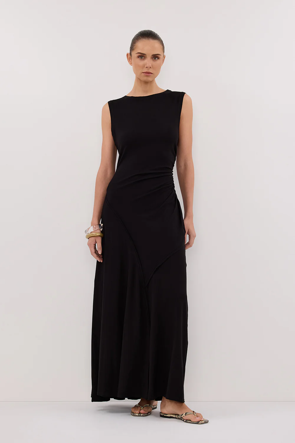 HADLEY BLACK SLEEVELESS KNIT MAXI DRESS - Gamepaces