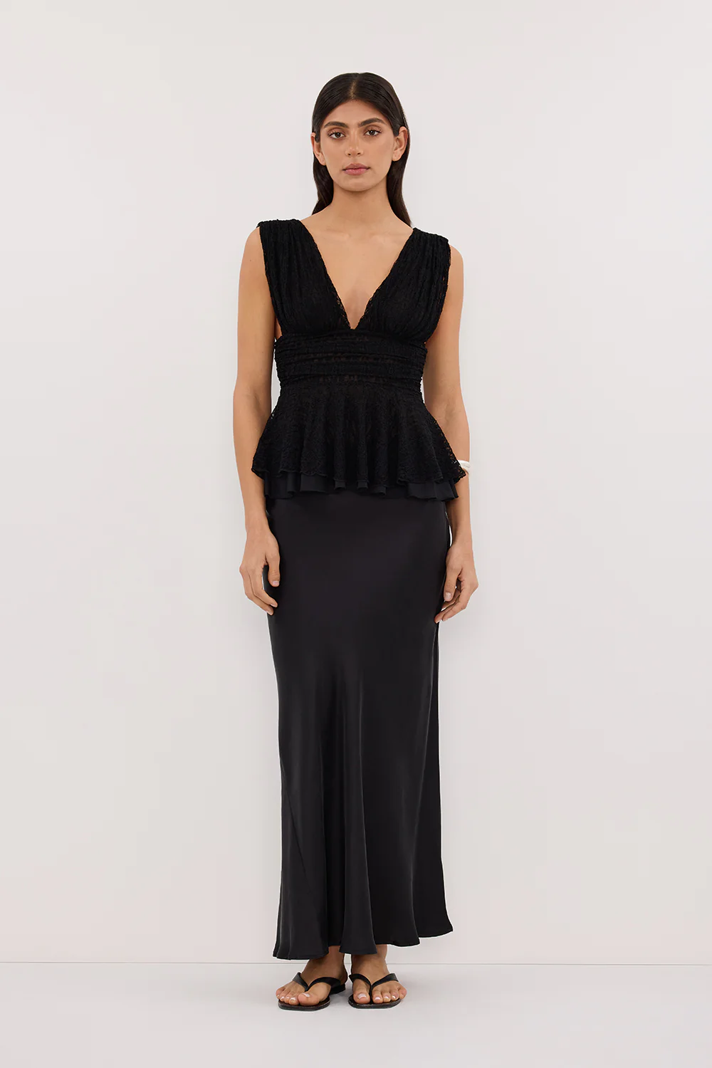 LIZZIE BLACK LACE PEPLUM TOP - Gamepaces