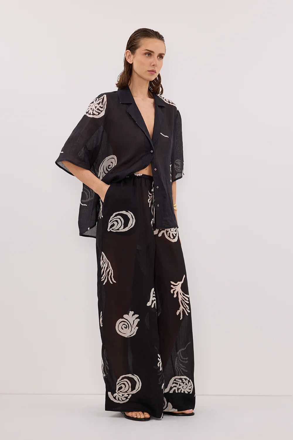 POSITANO BLACK RAMIE PANT - Gamepaces