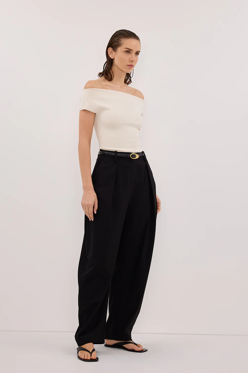 ASTRID PLASTER OFF SHOULDER KNIT TOP - Gamepaces