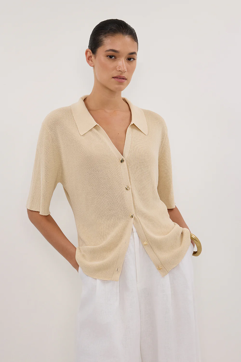 LIAM NATURAL KNIT POLO SHIRT - Gamepaces