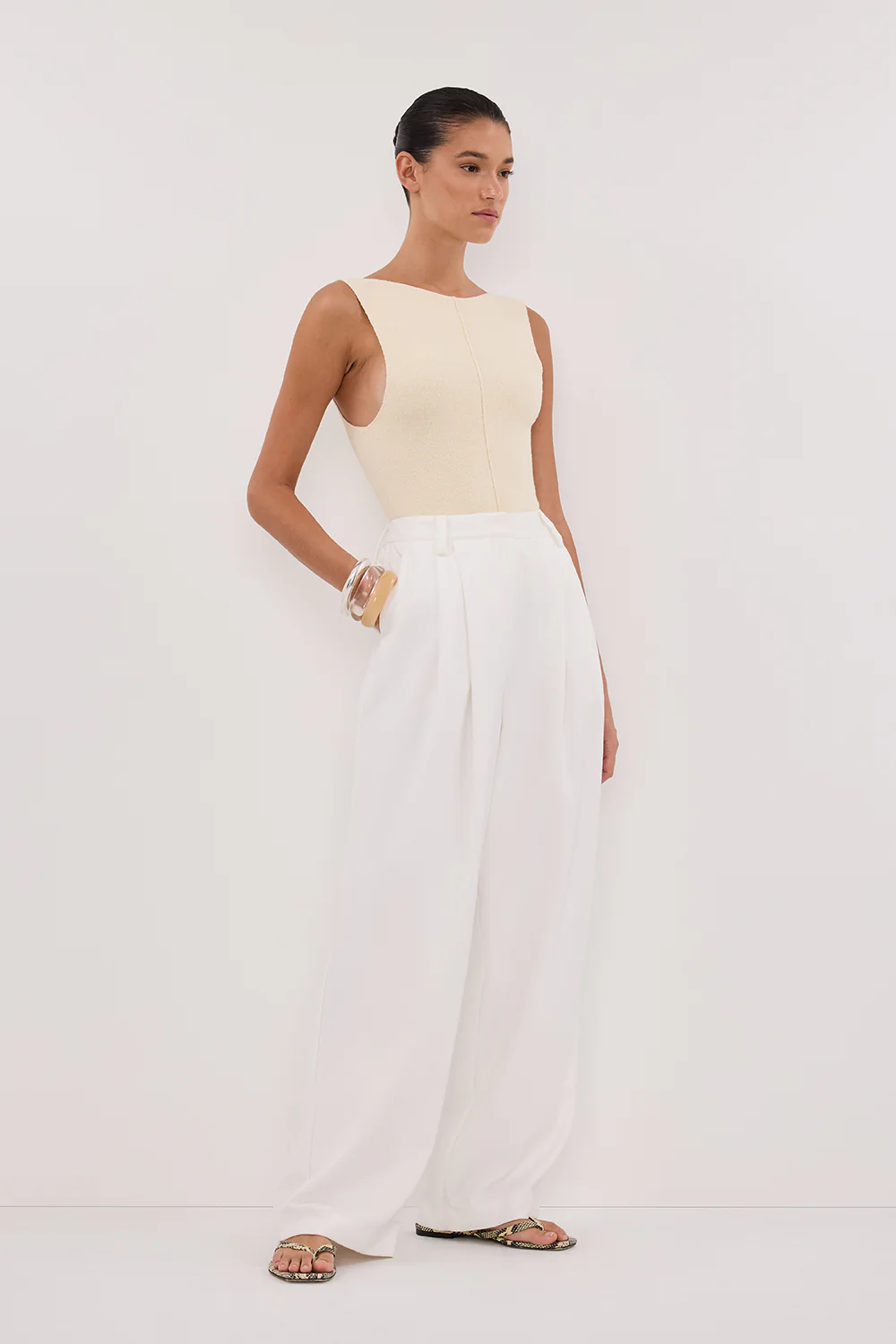 OWEN CREAM BOAT NECK TOP - Gamepaces