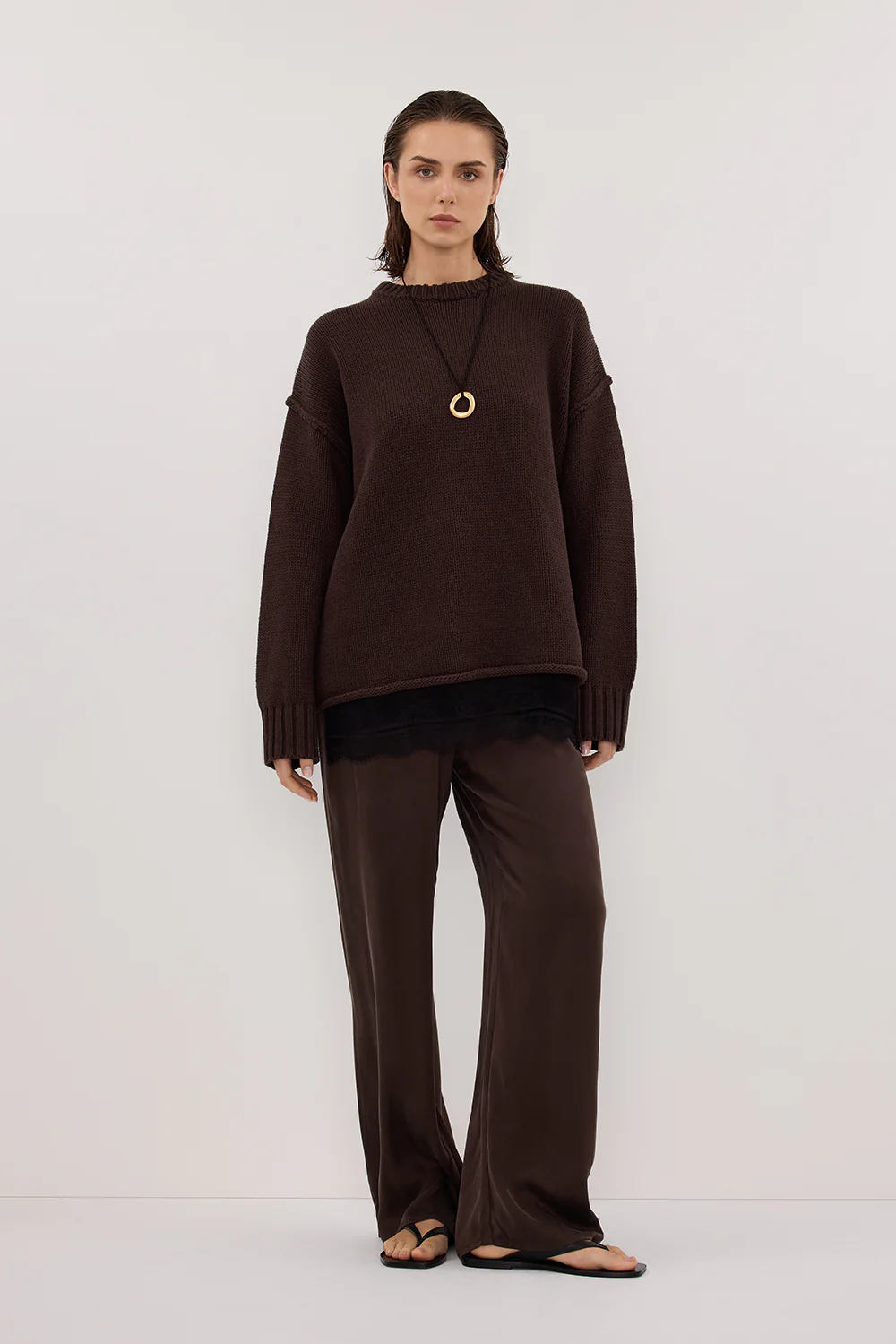 PERCY BITTER CHOC SILK PANT - Gamepaces