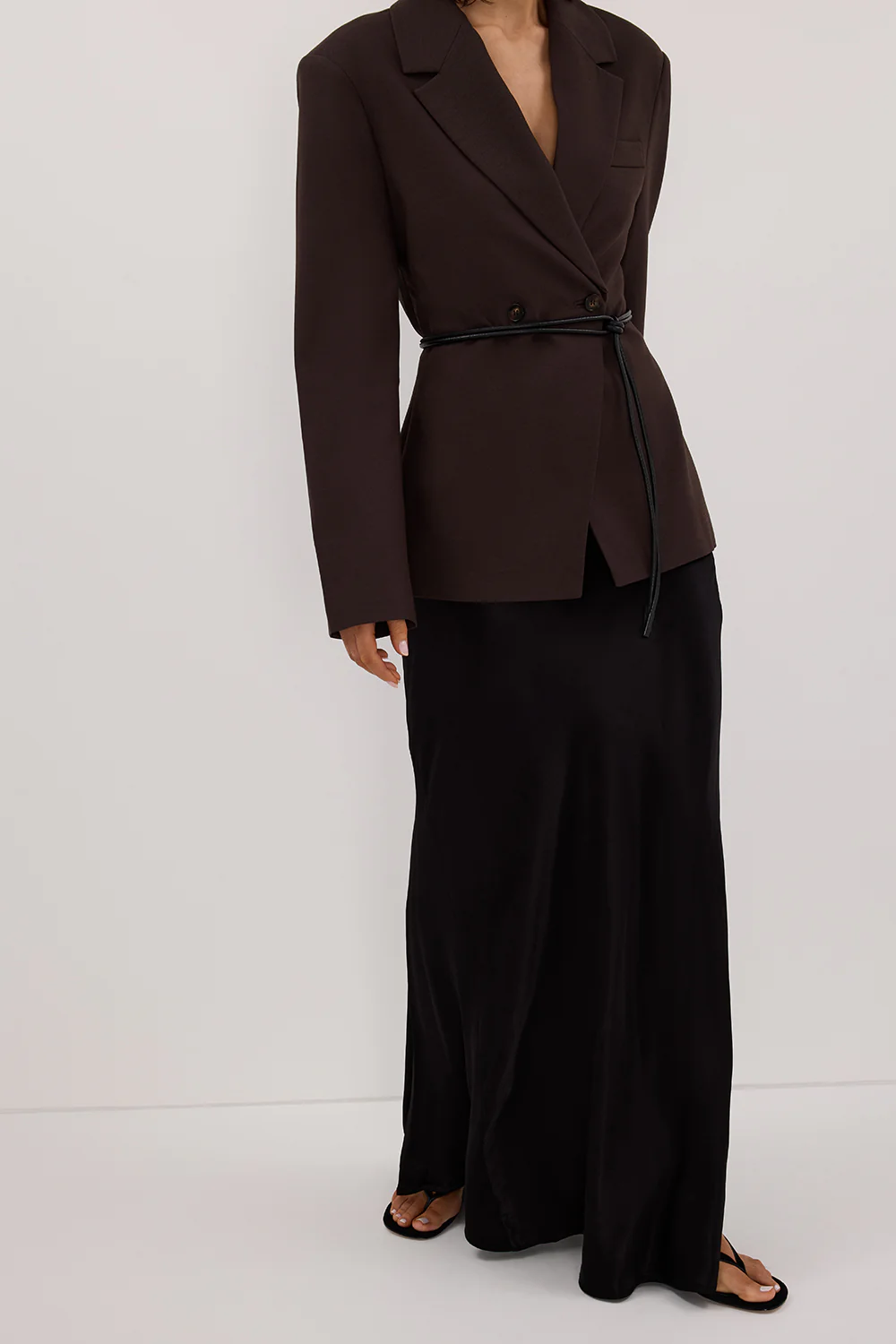 CHARLI BLACK SATIN MAXI SKIRT - Gamepaces