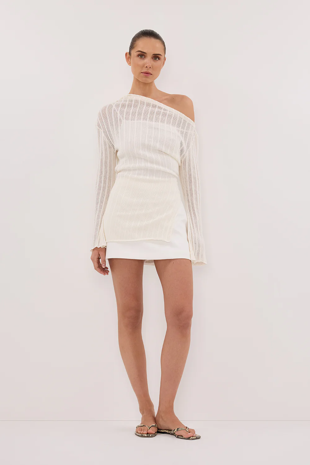 BOWIE IVORY LONG SLEEVE KNIT TOP - Gamepaces