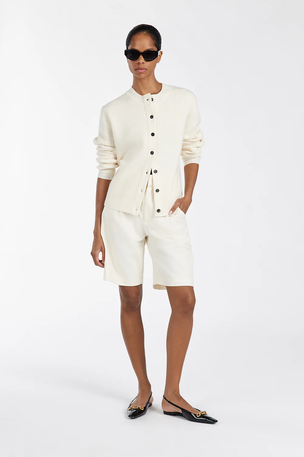 BECKHAM CREAM BERMUDA SHORT - Gamepaces