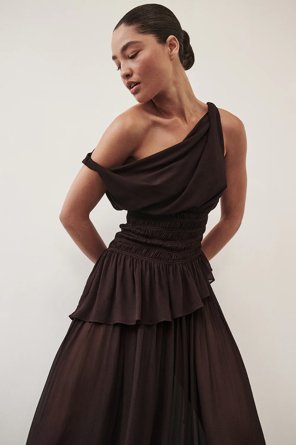 TIANA DARK CHOC ASYM TOP - Gamepaces