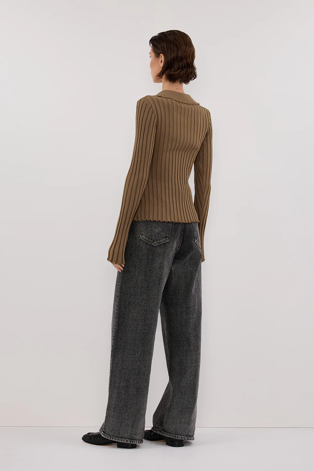 HAL OLIVE POLO LONG SLEEVE KNIT TOP - Gamepaces