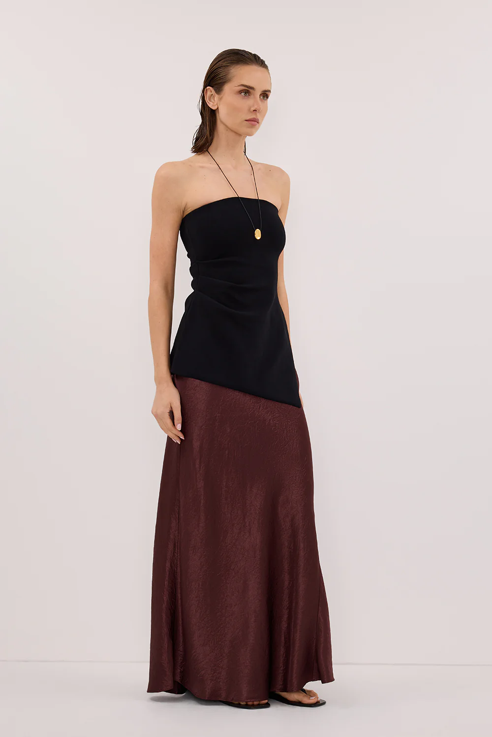 LUKE BLACK LONGLINE BANDEAU TOP - Gamepaces