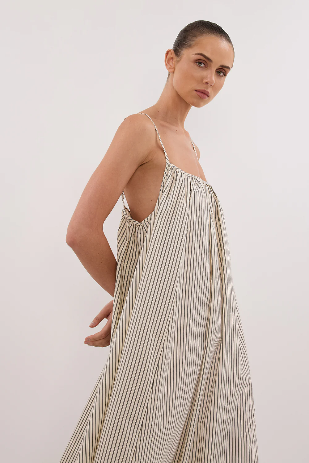 PALMA CREAM SILK BLEND MIDI DRESS - Gamepaces