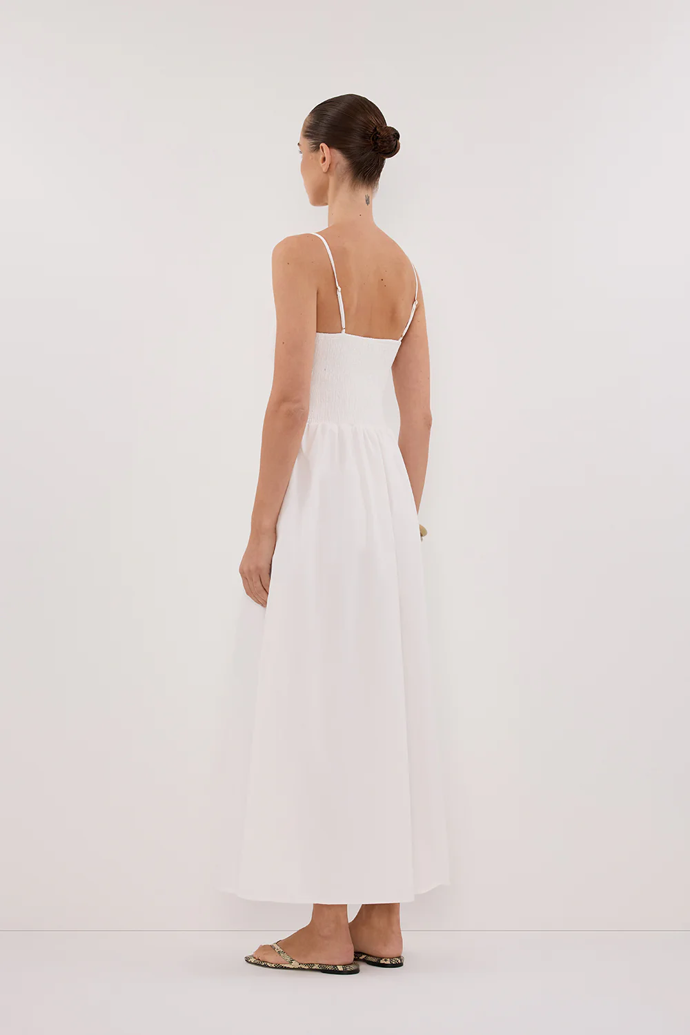 MILANO WHITE COTTON MIDI DRESS - Gamepaces