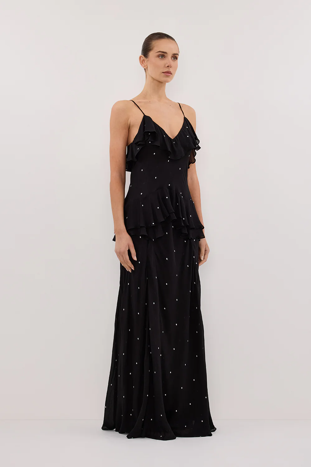 MELROSE BLACK SPOT MAXI DRESS - Gamepaces