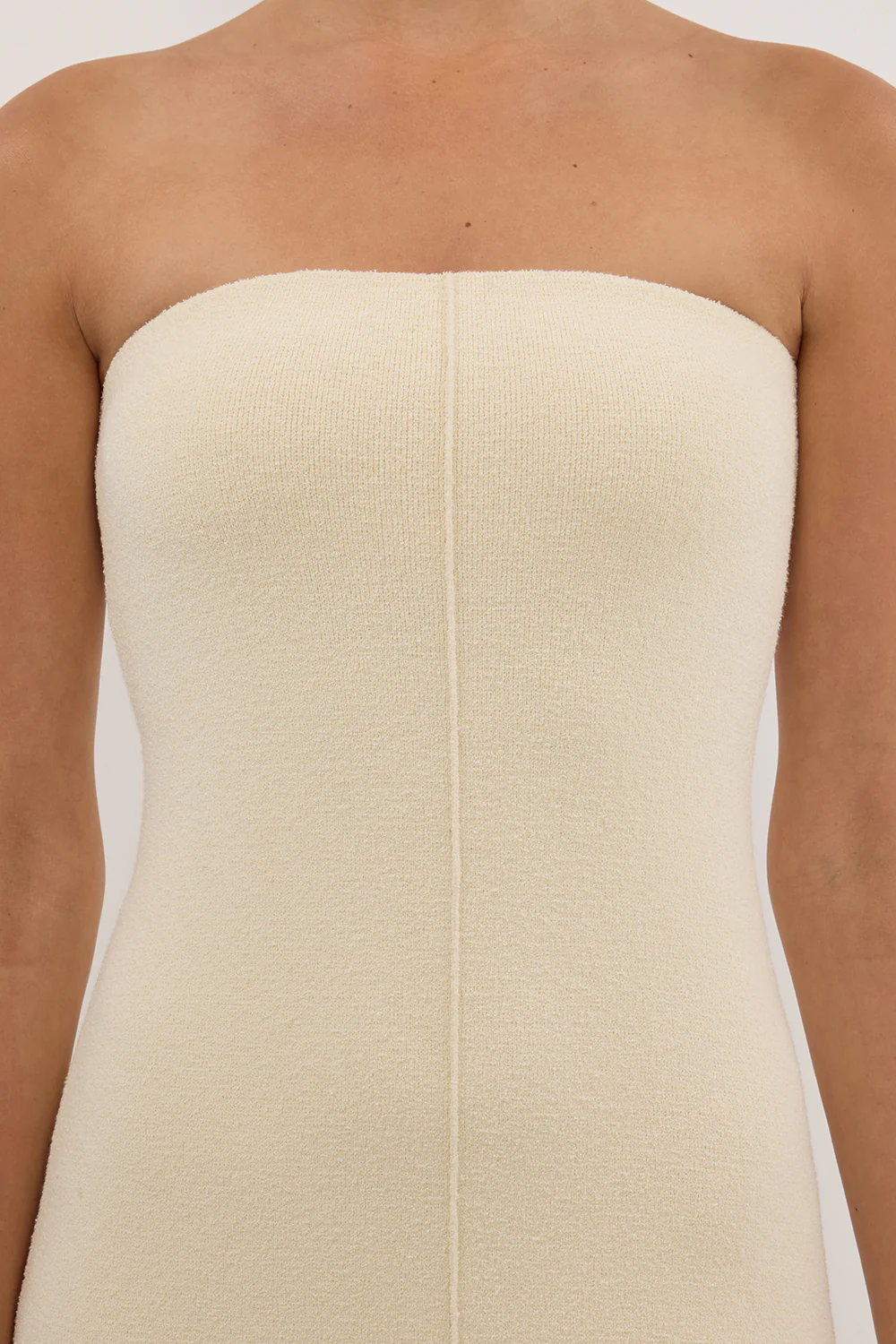 OWEN CREAM CREPE BANDEAU DRESS - Gamepaces