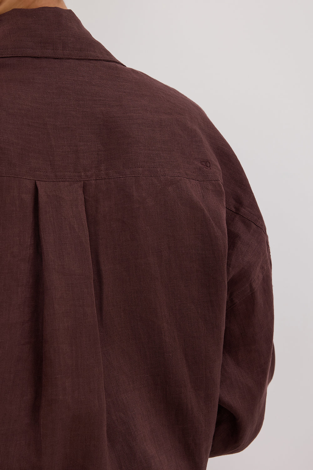 LUNE WALNUT OVERSIZED LINEN SHIRT - Gamepaces