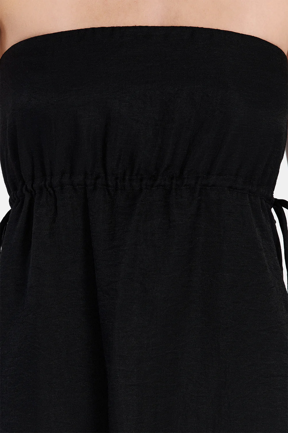 MEI BLACK LINEN BLEND TUNIC TOP - Gamepaces