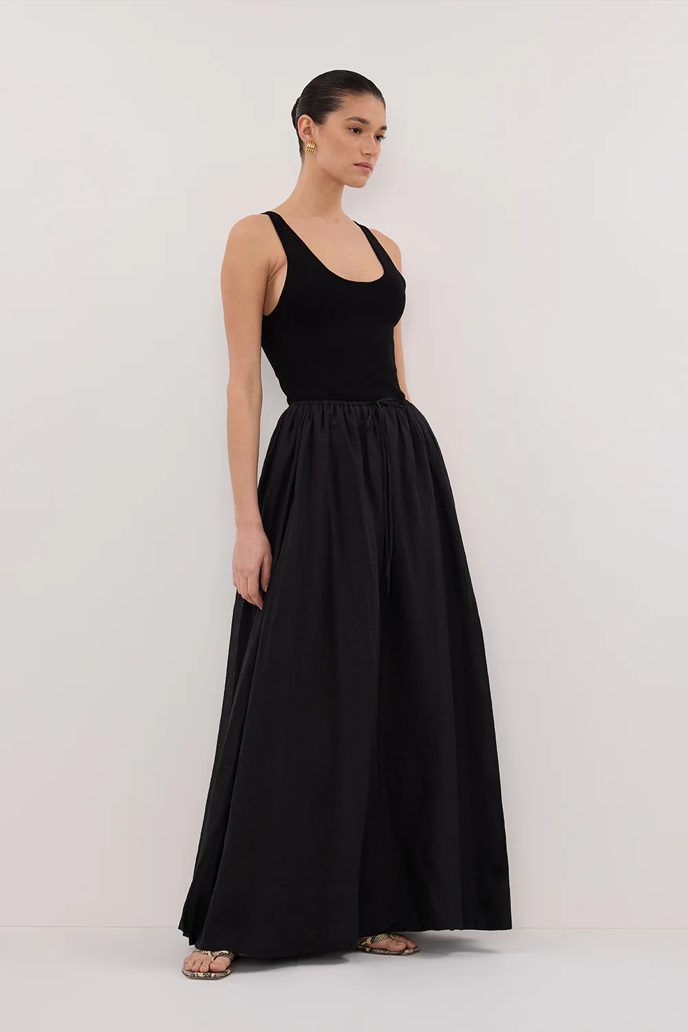 LAYNE BLACK RAMIE MAXI SKIRT - Gamepaces