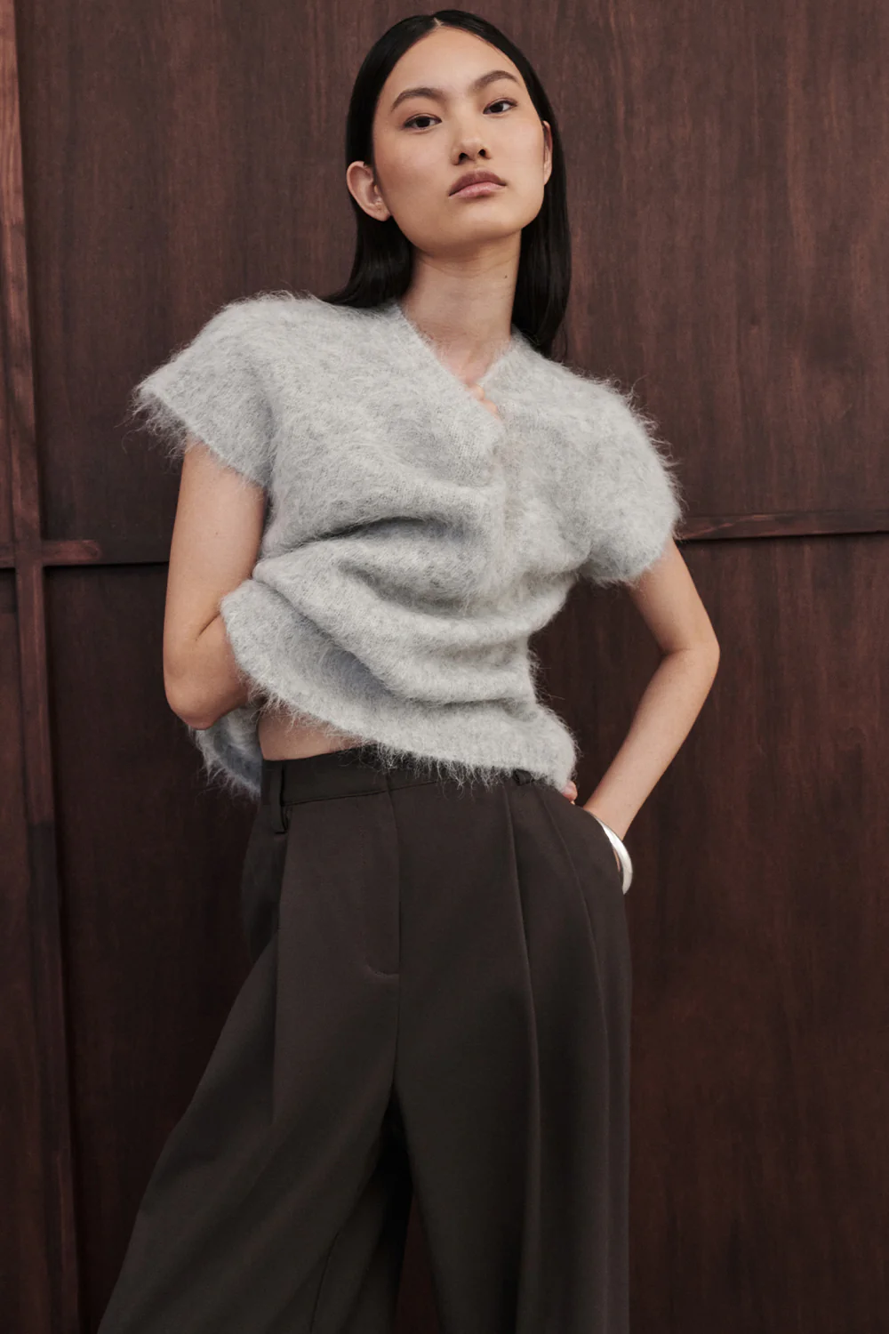 SALMA SILVER CAP SLEEVE KNIT TOP - Gamepaces