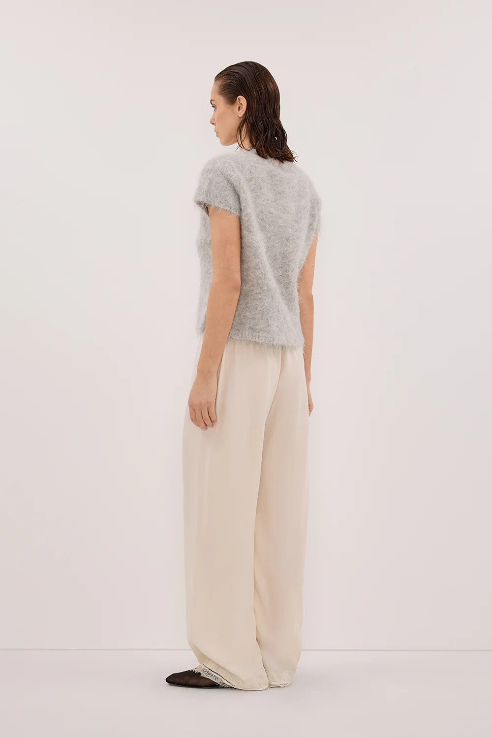 SALMA SILVER CAP SLEEVE KNIT TOP - Gamepaces