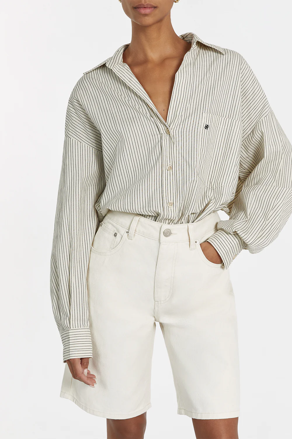 BAMBI CREAM BERMUDA DENIM SHORT - Gamepaces