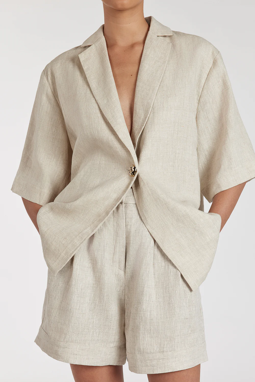 ALONDRA NATURAL LINEN SHORT - Gamepaces