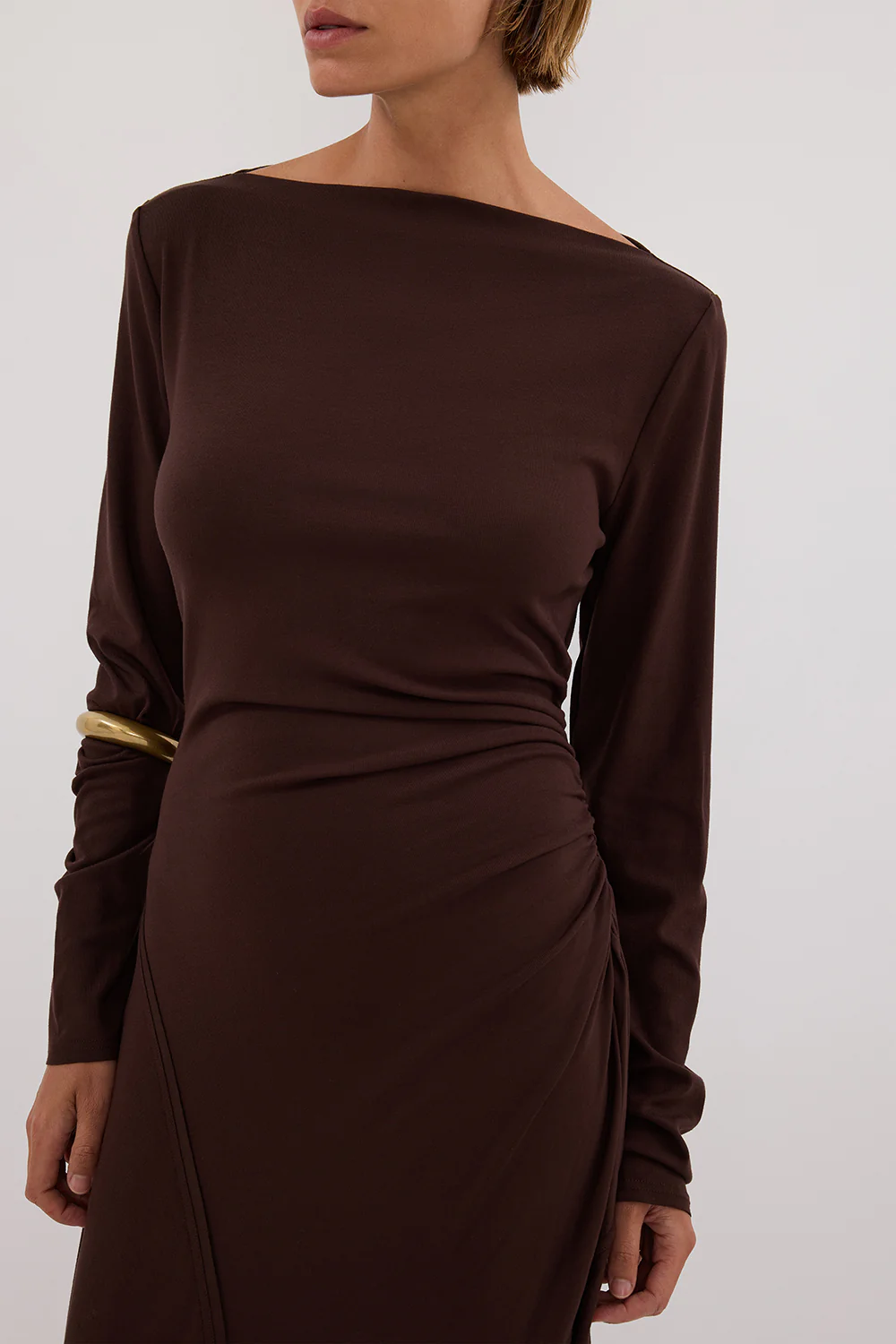 HADLEY CHOC LONG SLEEVE KNIT MAXI DRESS - Gamepaces