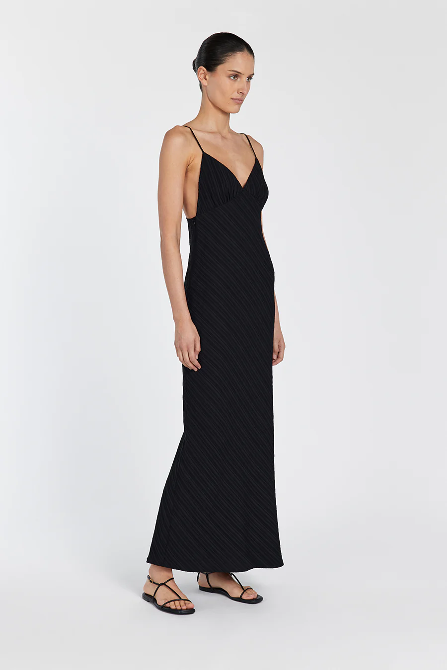 LOZ BLACK SLIP MIDI DRESS - Gamepaces