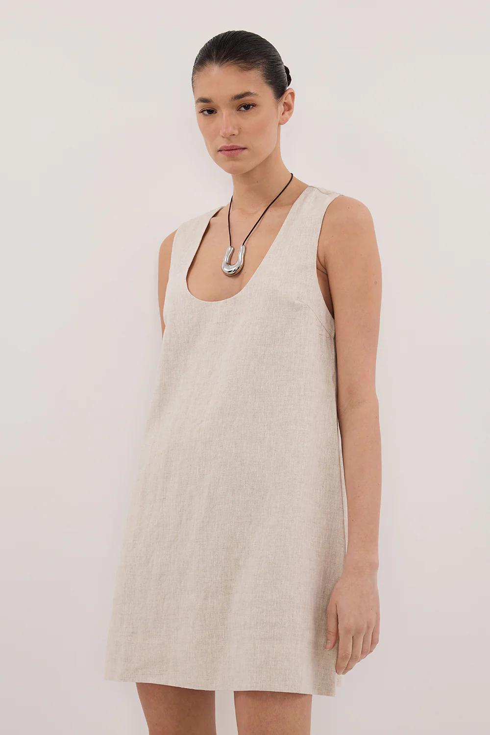 LOTUS NATURAL LINEN MINI DRESS - Gamepaces