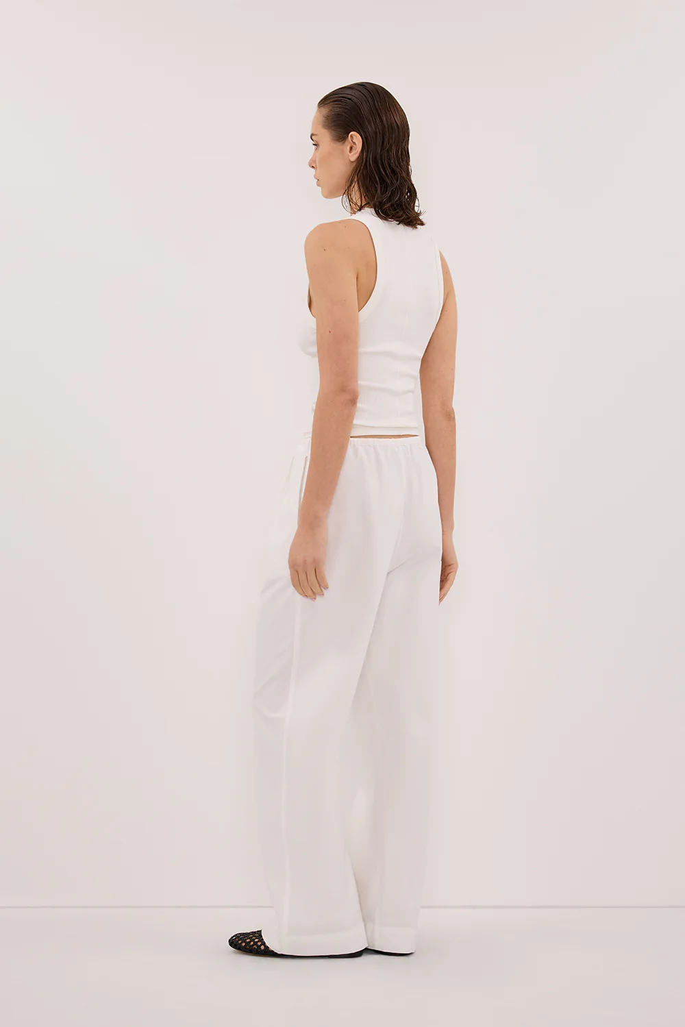 RHEA WHITE COTTON DRAWSTRING PANT - Gamepaces