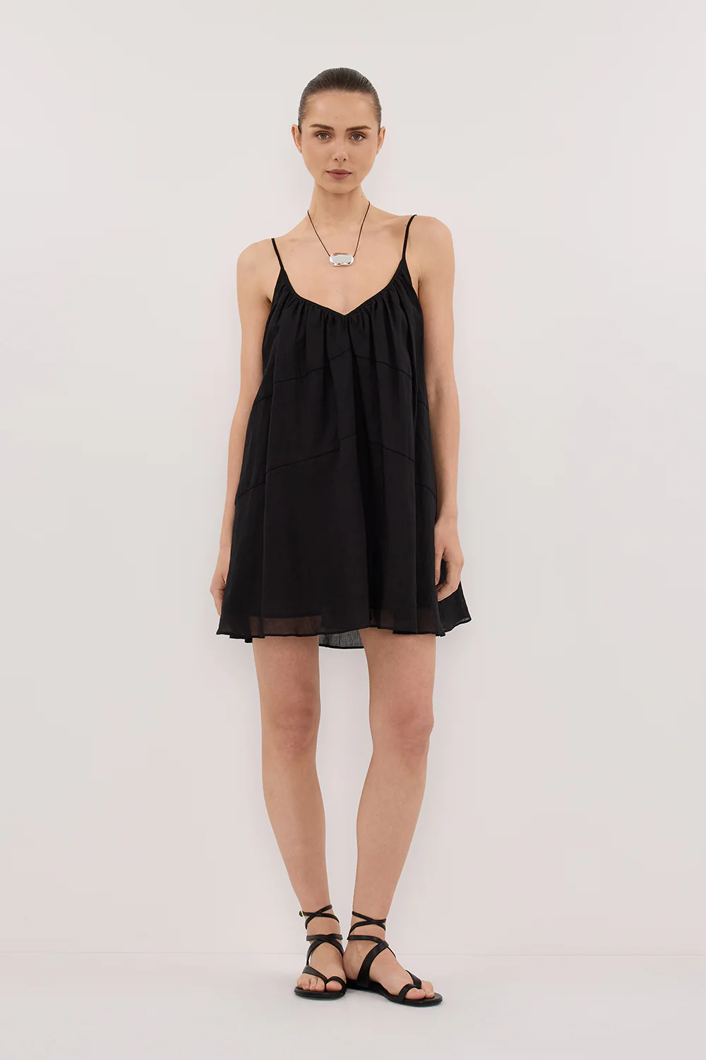 KAHN BLACK RAMIE MINI DRESS - Gamepaces
