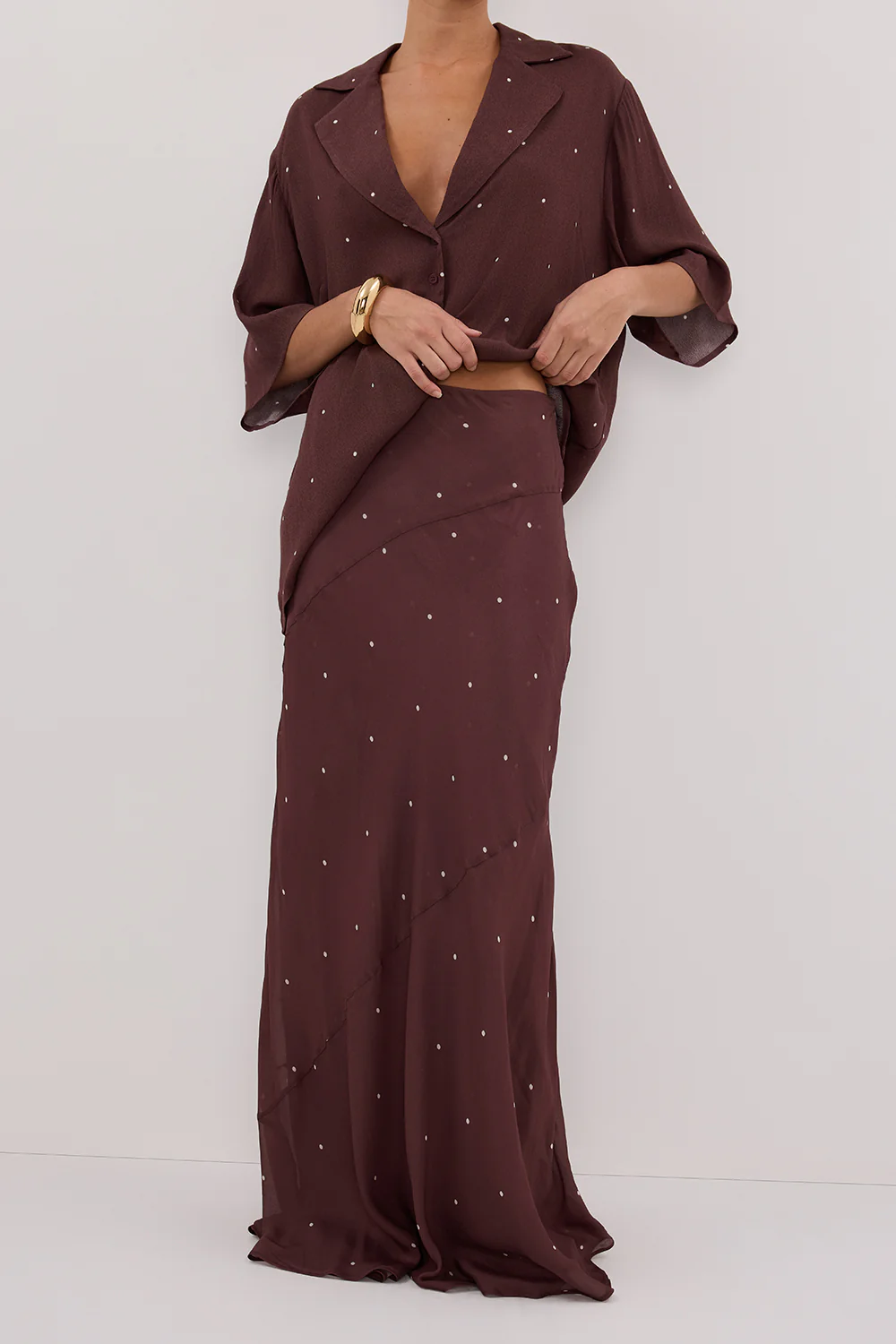 MELROSE WALNUT MIDI SKIRT - Gamepaces