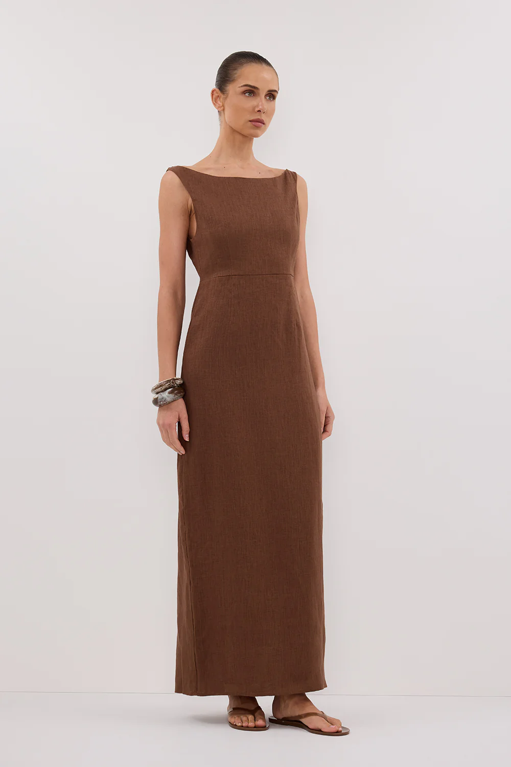 JULE FONDANT LINEN MIDI DRESS - Gamepaces